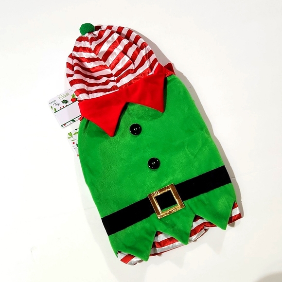 Holiday Time Dog Pet Holiday Christmas Hooded Santa's Elf Suit (L) - Picture 2 of 9